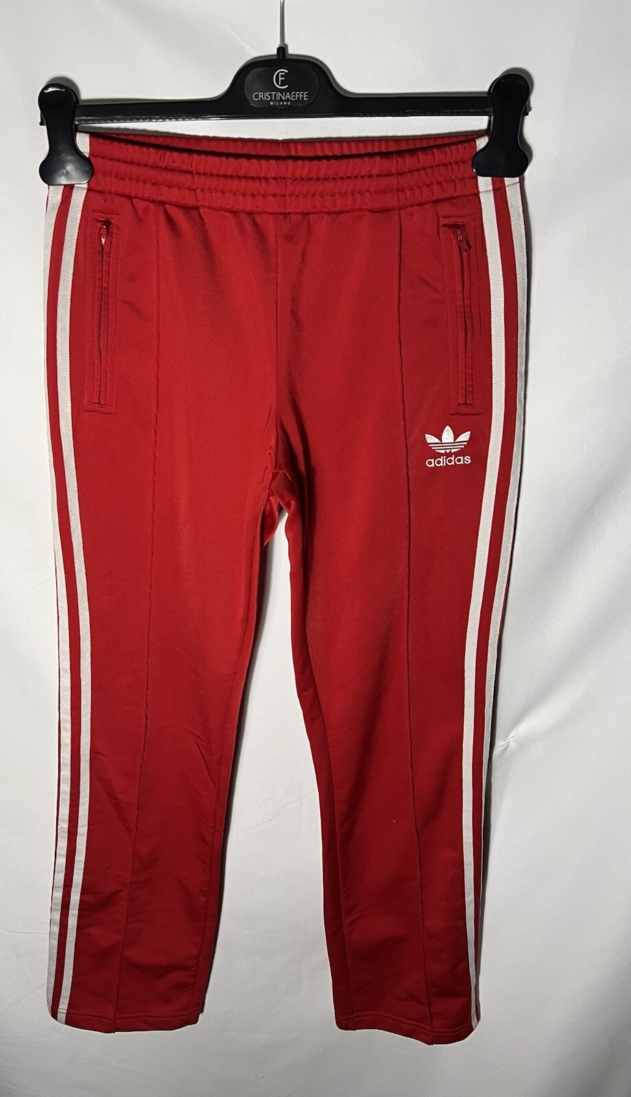 Adidas Red White Tracksuit Pants for Men Size XS Sporty Comfort Fit