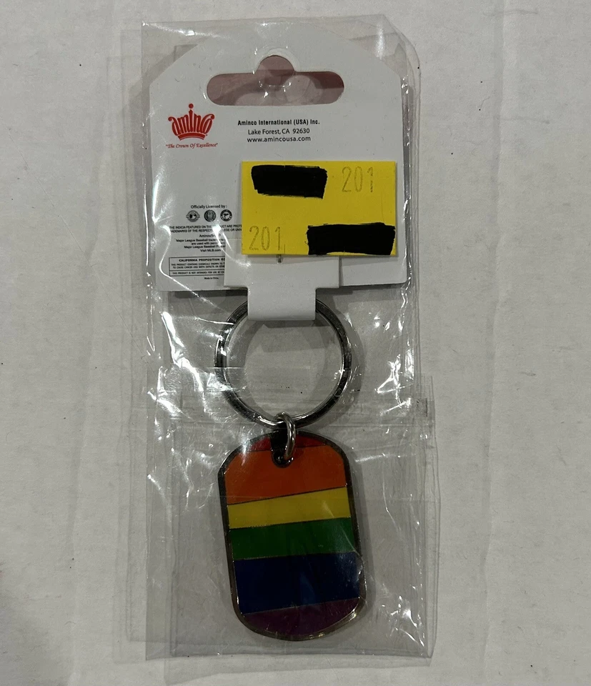 Boston Red Sox Logo Pride Rainbow Metal Keychain Keyring Authentic MLB Licensed - Image 2 of 2