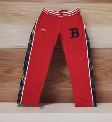 BILLIONAIRE BOYS CLUB BBC PATTERN ART Red Side Zip Color SWEATPANTS PANT SZ XL 