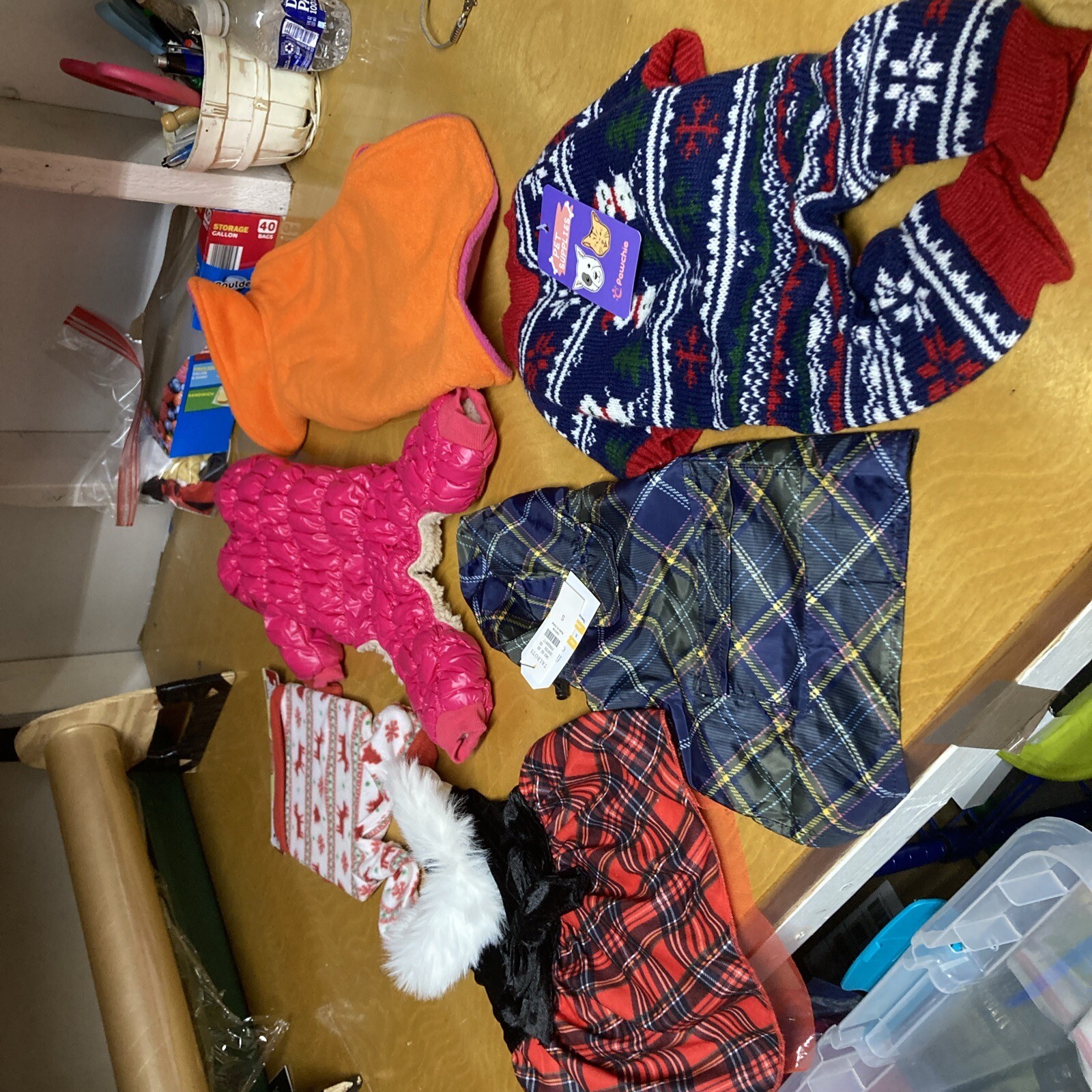 Lot of 6 SMALL Pet Dog Winter,Pj,rain,sweater,dress, Small Dog Clothes