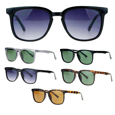 SA106 Mens Thin Plastic Rectangular Keyhole Retro Fashion Horn Rim Sunglasses