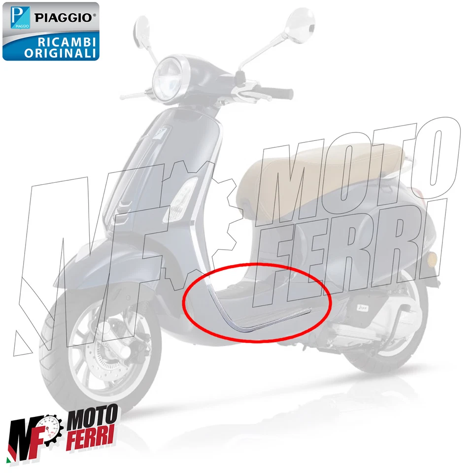 MF5942 Bordo Pedana Sinistro Cromato Originale Vespa Primavera Sprint 50 125 150 - Immagine 2 di 3