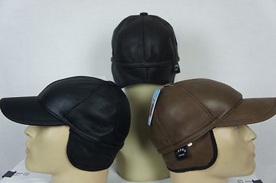 Echtes Schafsfell Shearling Leder Visier Biker Baseball Truckerhut M-3X Nwt