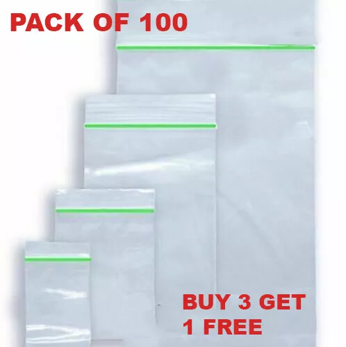 Clear Small Plastic Bags Baggy 100 Grip Self Seal Resealable 6 size zip  seal bag