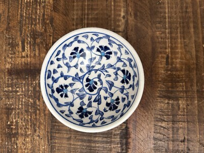 Hand Painted Turkish Ceramic Bowl 3  Width Iznik Works Trinket Condiment Dish