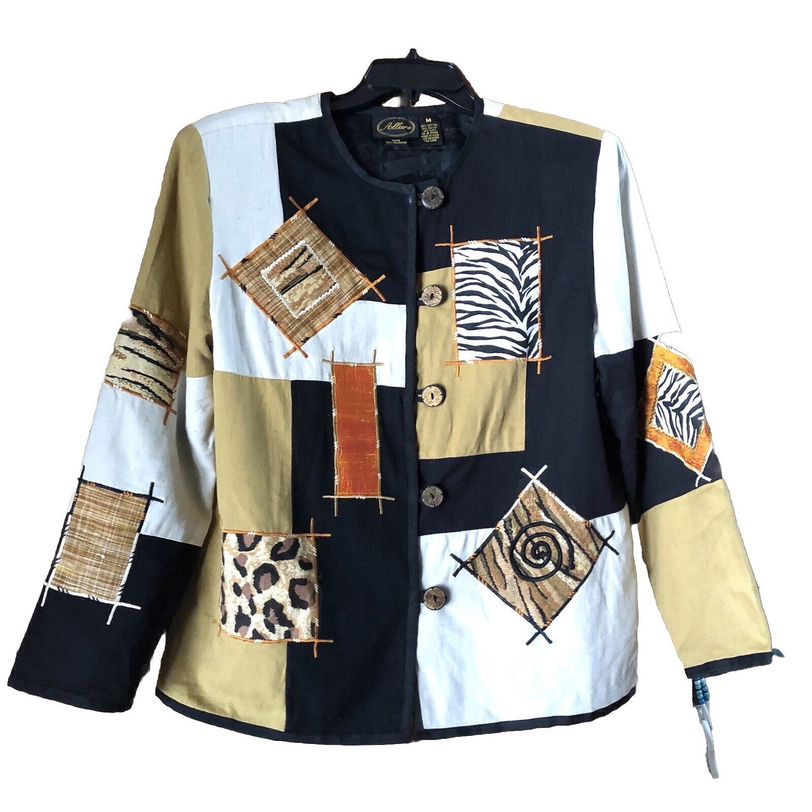 Allure Artwear Patchwork Jacket Medium Mixed Prin… - image 2
