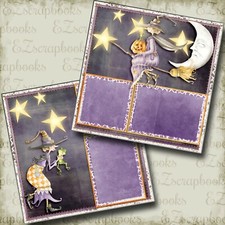 Witchy Night - Halloween - 2 Premade Scrapbook Pages - EZ Layout 3874