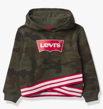 Levi's Girls' High Rise Pullover Hoodie Camo Green different sizes