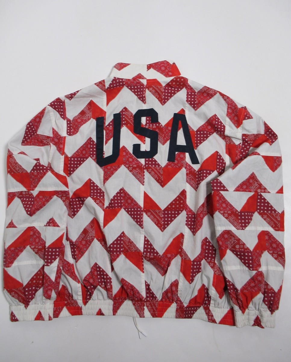 Kith Zig Zag Quilt Track Jacket Team USA Pyre Size L KH1255
