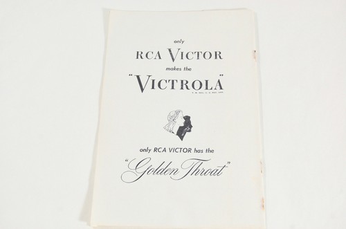 Original RCA Victor Eye Witness Television 8-TC-270, 8-TC-271 Instructions - Picture 8 of 8