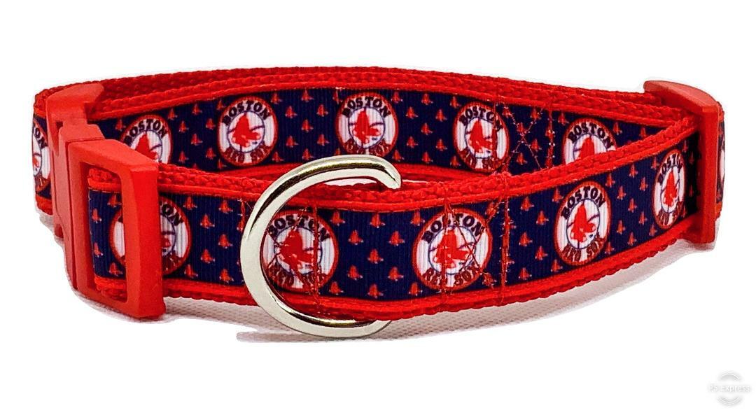 Boston Red Sox dog collar handmade adjustable buckle collar football 1
