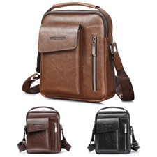 Men's Leather Crossbody Messenger Shoulder Bags Handbag Satchel Casual Day Bag