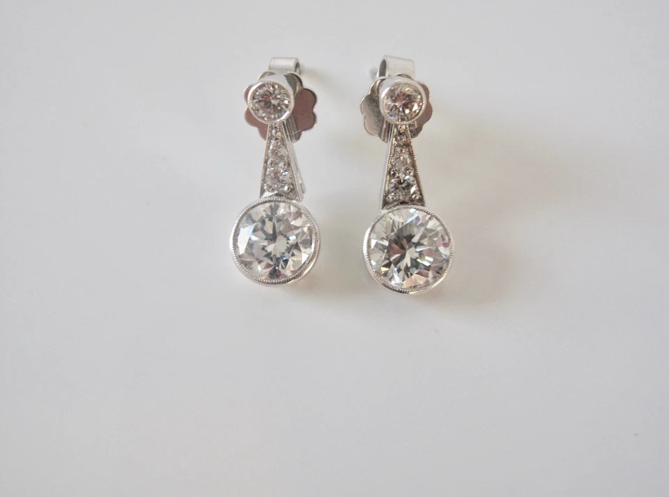 OHRSTECKER mit 2,64 Karat IF BRILLANTEN  585 /14 Karat WEISSGOLD