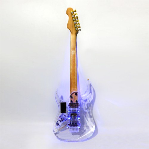 New Transparent Acrylic Body Electric Guitar with Blue LED Light - Picture 4 of 12