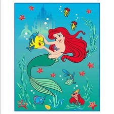 The Little Mermaid Ariel Flounder Sebastian Raschel Blanket