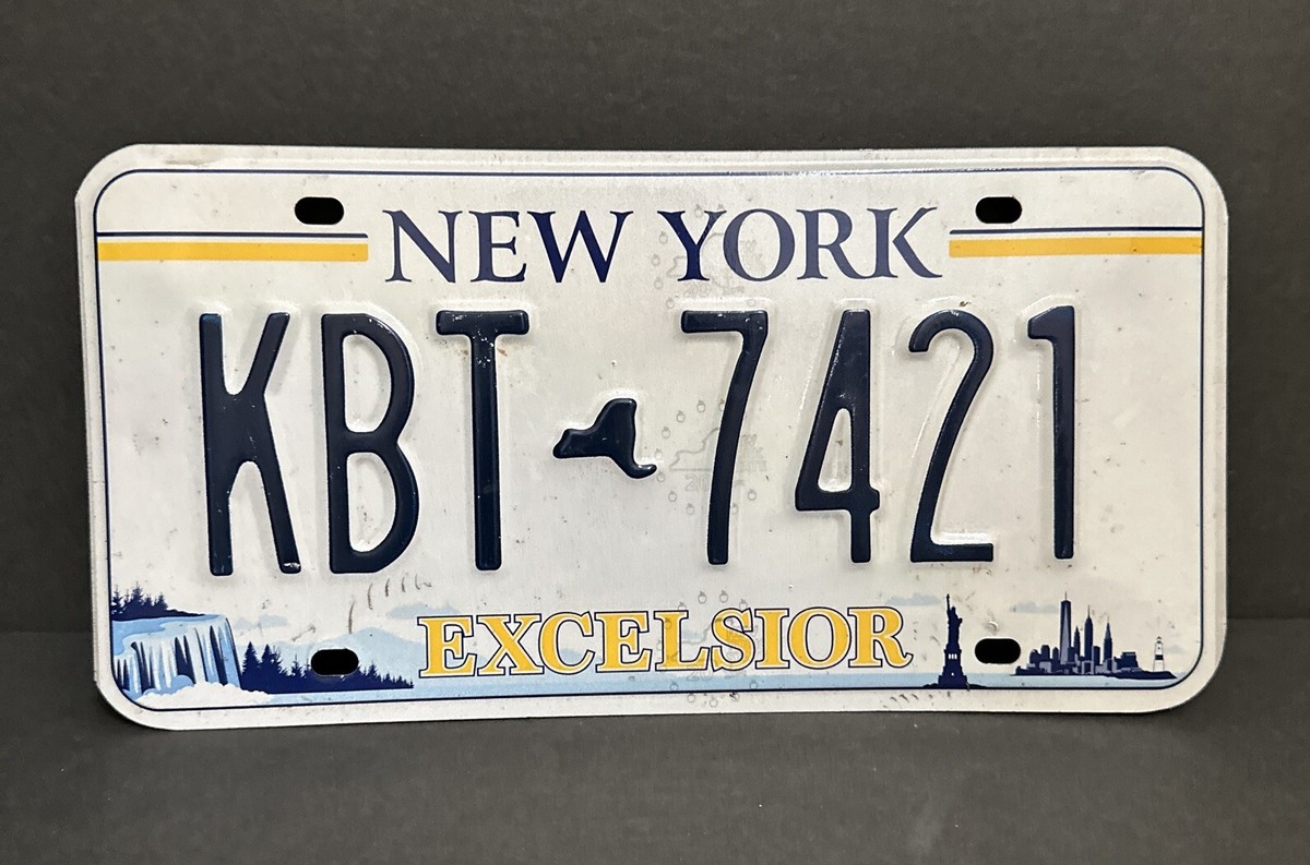 NEW YORK EXCELSIOR LICENSE PLATE KBT - 7421 | eBay