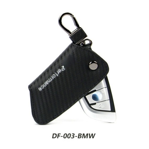 Cow leather Carbon fiber Car Remote Key Chain Holder Case Bag Fit For BMW Auto - Bild 13 von 39