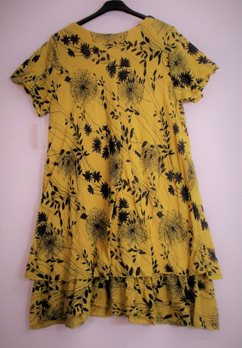 Lagenlook Donna 95% Abito IN Cotone Estivo Tasche Taglia - Foto 10