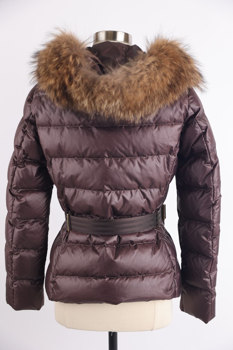 Moncler Belted Down Jacket w/ Fur Hood SZ 1/S Brown MINT | eBay Moncler Belted Down Jacket w/ Fur Hood SZ 1/S Brown MINT | eBay