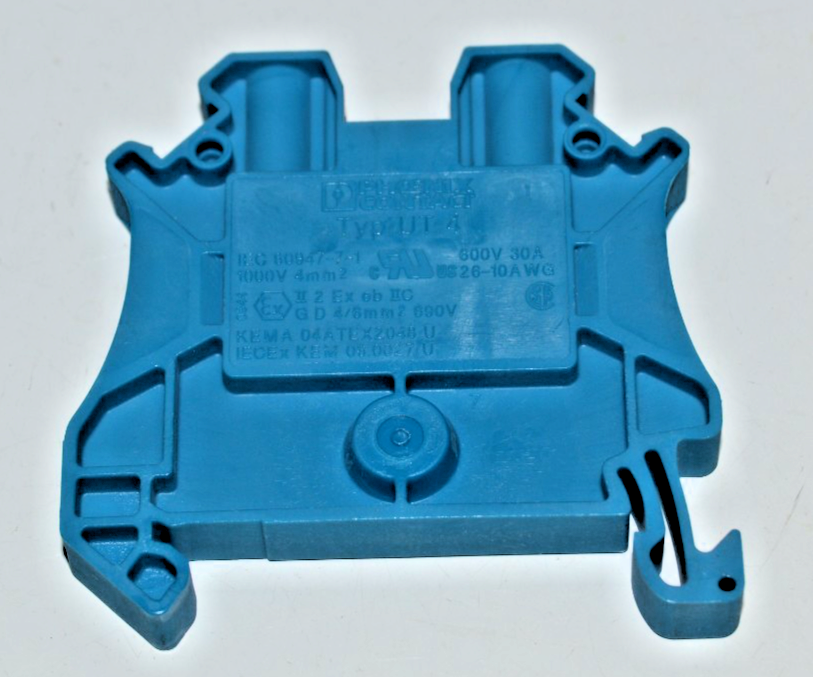 1 (One) Phoenix Contact UT 4 BU UT4, 3044115 DIN Rail Terminal Block ...