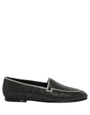 Dolce & Gabbana Black Crystal Embellished Men Loafers Men's Shoes