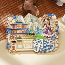 Lijiang Fridge Magnet Refrigerator Sticker Home Decor Metal China Souvenir Gift