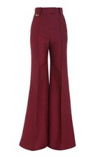 Zimmermann Concert Flare Pants Size 1 10 au 6 us Burgundy High Waist Wool Blend