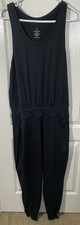 Sweaty Betty Gary Romper Jumpsuit Womens Large Black Jogger Racerback Athleisure