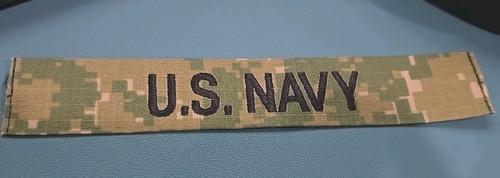 US NAVY SERVICE NAME TAPE-TYPE III (GREEN) WOODLAND DIGITAL-SEW ON Patch For 1**