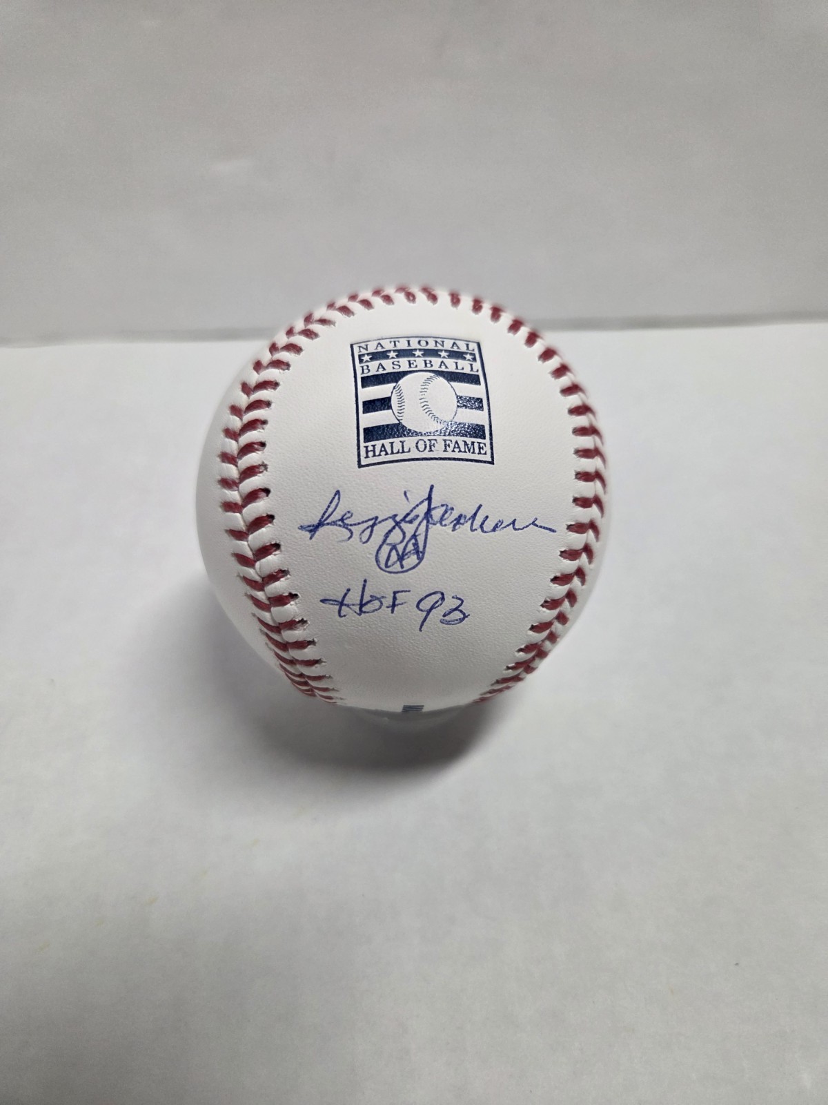 REGGIE JACKSON Signed Autographed "HOF 93" Official HOF Logo Baseball JSA COA