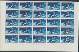 XE74774 Chad imperf airmail stamps birds XXL sheet MNH