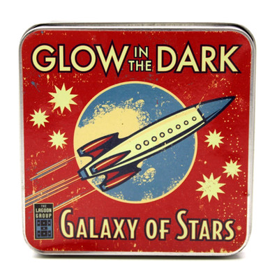 Glow in Dark Star Galaxy Of Stars Tin Box 2 L/30 M Stars No Adhesive Pads