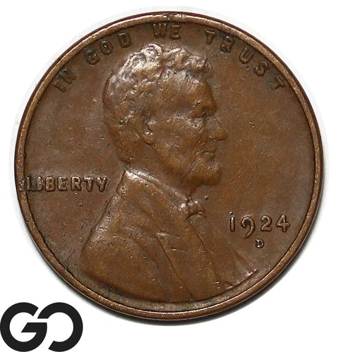 1924-D Lincoln Cent Wheat Penny, Tough Choice XF++ Better Date