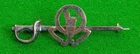WW1  Silver 1916/17 Kings XV Hussars Sword Sweetheart Badge  Pin Intact to Rear.