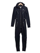 ONE PIECE Langer Jumpsuit Damen Hose Gr. DE 34 schwarz Casual-Look