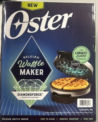 Oster DiamondForce Belgian Waffle Maker with Removable Nonstick Plates Sealed