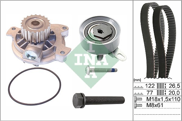 530 0406 30 INA Water Pump + Timing Belt Kit for VW