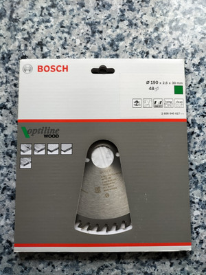 Bosch 190 X 2,6 X 30 mm 48 Z Sägeblatt Optiline Wood für Handkreissägen 