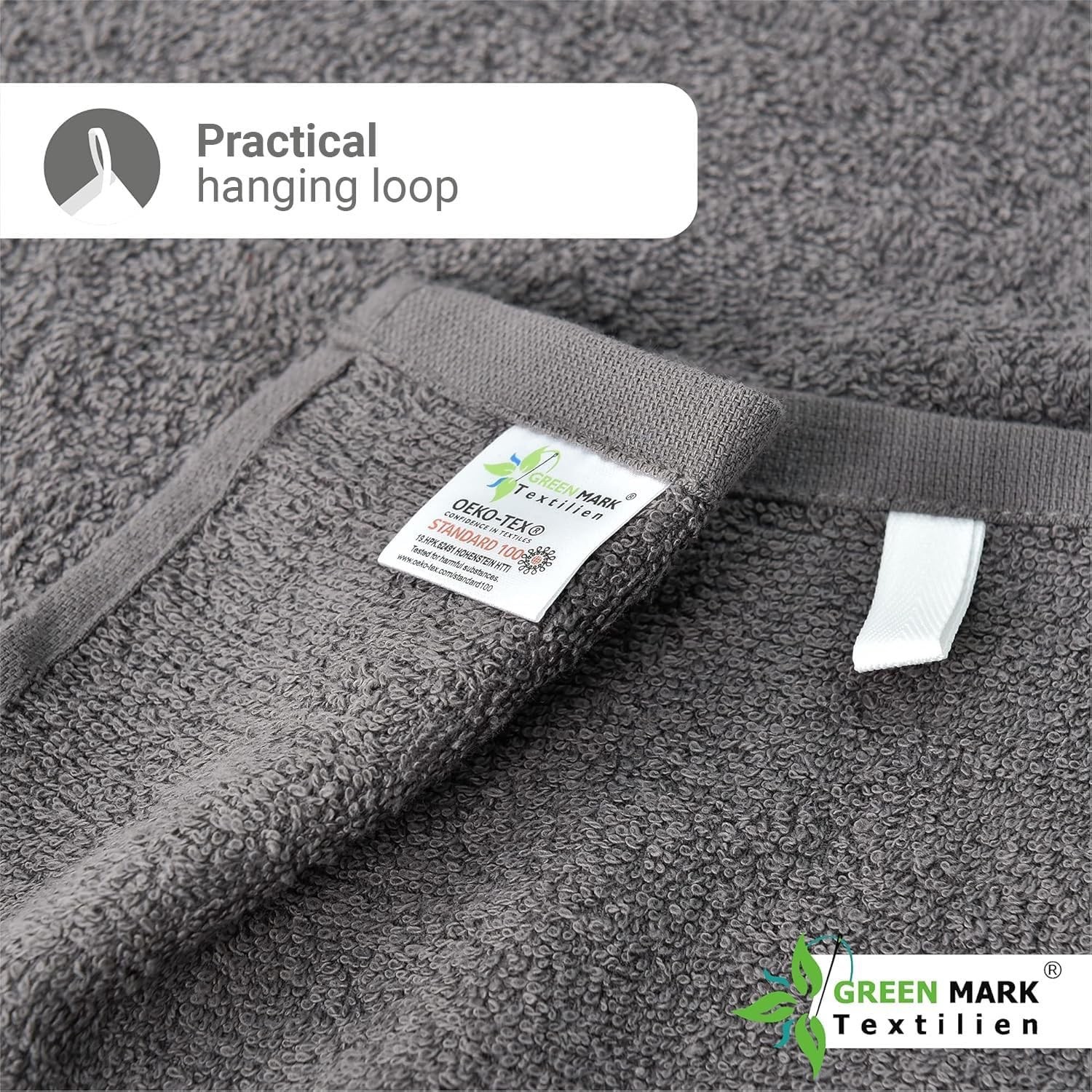 GreenMark Set of 8- Hand Towels &ndash; 100% Cotton 20x40 Quality for Bathroom - Spa