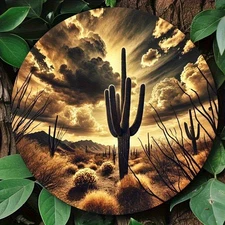 2D Flat, 2D Flat2D Flat2D Flat, 2D Mural Desert Sunset Landscape Vintage Metal 7