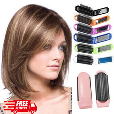 Image of Folding Hair Brush With Mirror Travel Handbag Pocket Size Portable Handy Compact