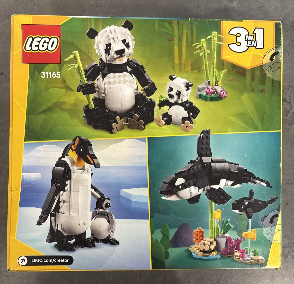 LEGO Creator 3 in 1 Panda Family 3 Options Penguin or Orca 31165