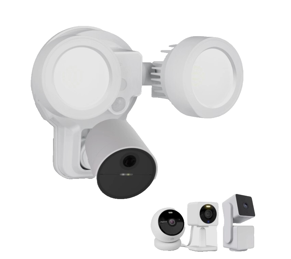 Wasserstein 3-in-1 Floodlight, Charger & Mount for Wyze and Noorio Cameras White