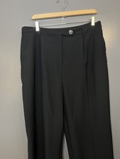 Anne Klein Pants Womens 14 Black Dress Slacks Straight Leg Work Office Career