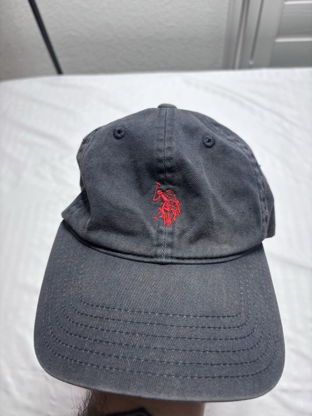 Cappello Polo Grigio Strap Back Cap Uomo Cavallo Jockey Sport Pony US Polo Association