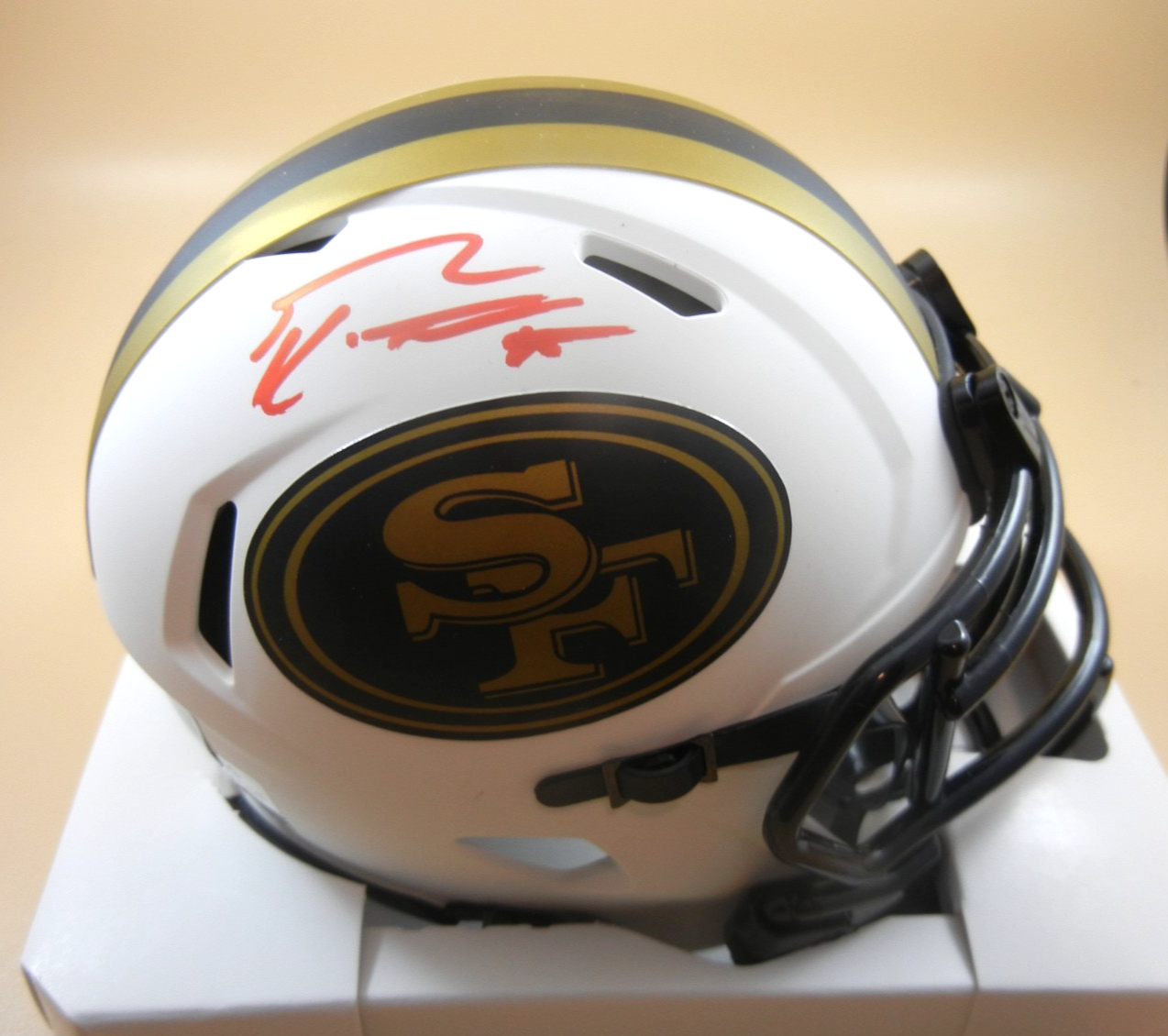 GEORGE KITTLE Autographed Signed San Francisco 49ers 49er LUNAR ECLIPSE MINI HELMET beckett 4W110624 