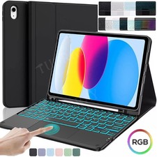 For iPad 10th Gen 10.9 inch 2022 Smart Case Cover With Touchpad Backlit Keyboard