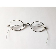 Antique Round Lens Wire Silver Metal Eyeglass Vintage Unisex Hipster Grandpa