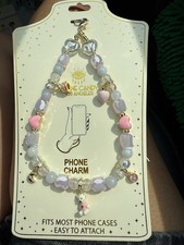 Phone Candy Phone Charm Wristlet with bear moon cake heart apple charms New