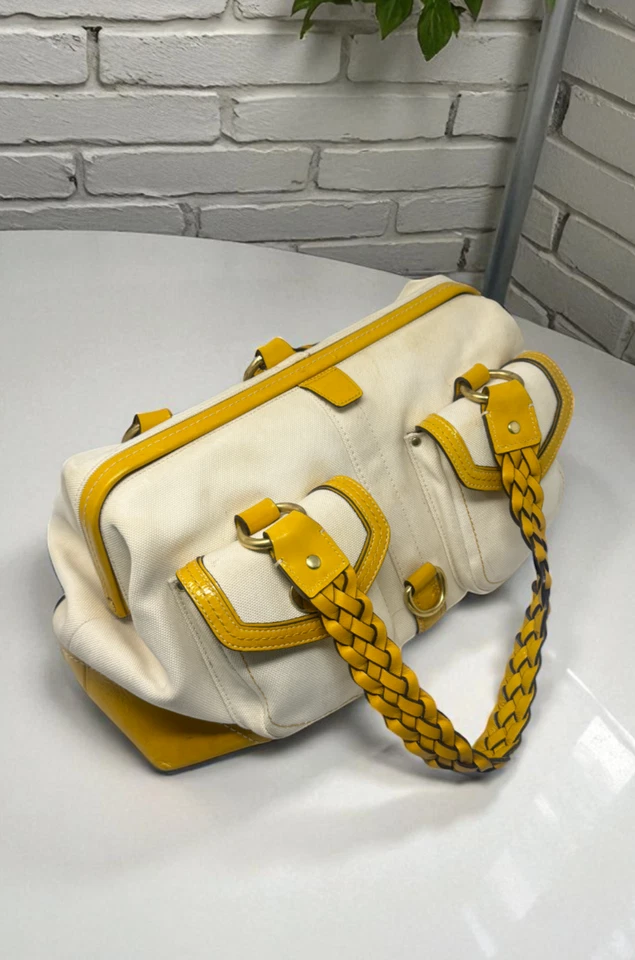 Coach Vintage Legacy Daphne Doctors Satchel Braid Frame Amber Yellow Limited Ed. - Image 2 of 4